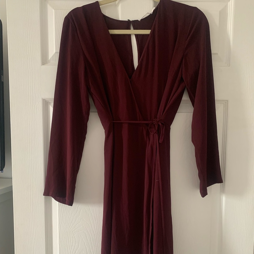 Burgundy wrap dress by brand Lush bought from Nordstrom. Worn twice.